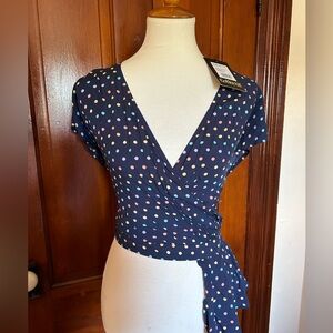 Collectif Polkadot Rainbow Wrap Top